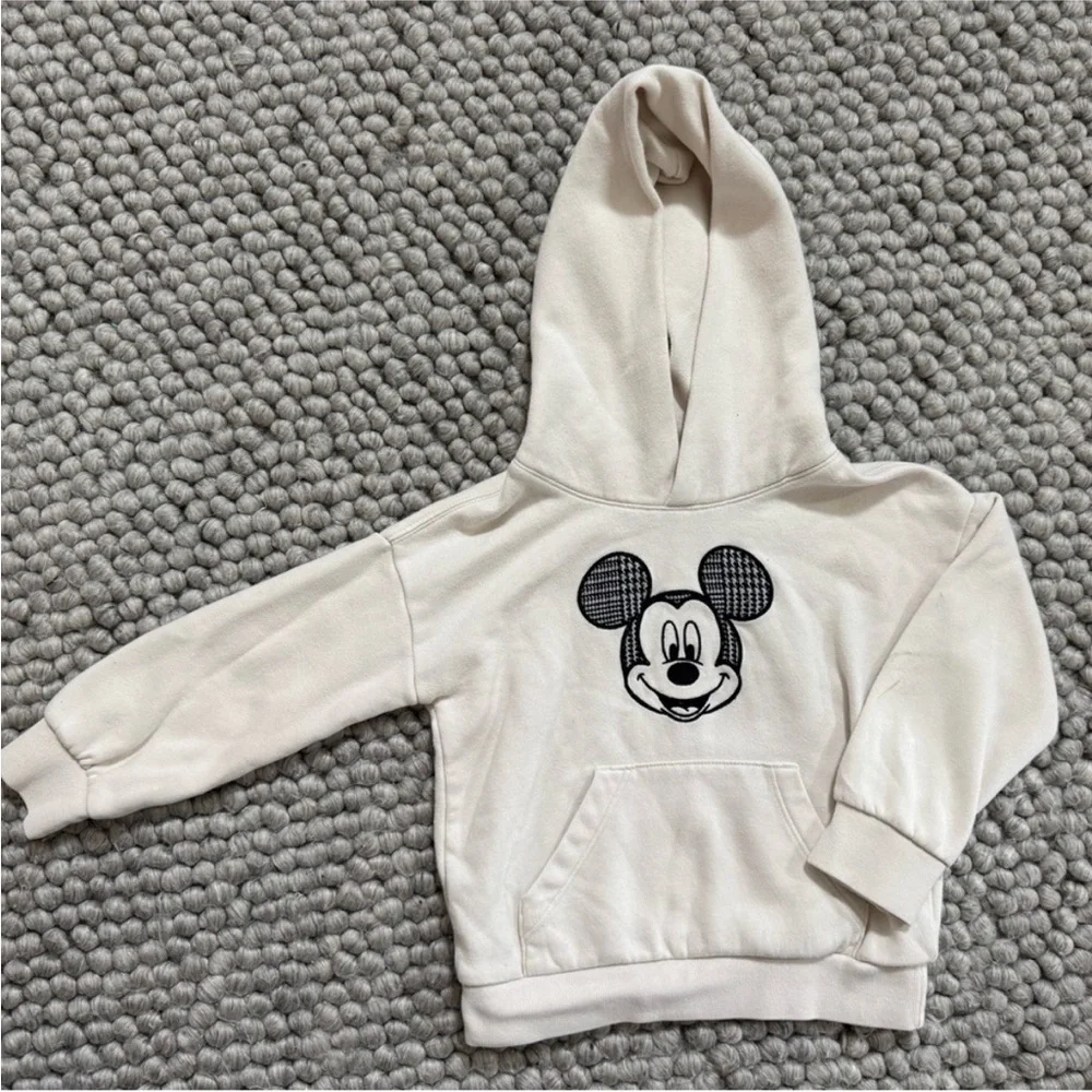 3T Kids Cream Hoodie Mickey Mouse Baby Gap
